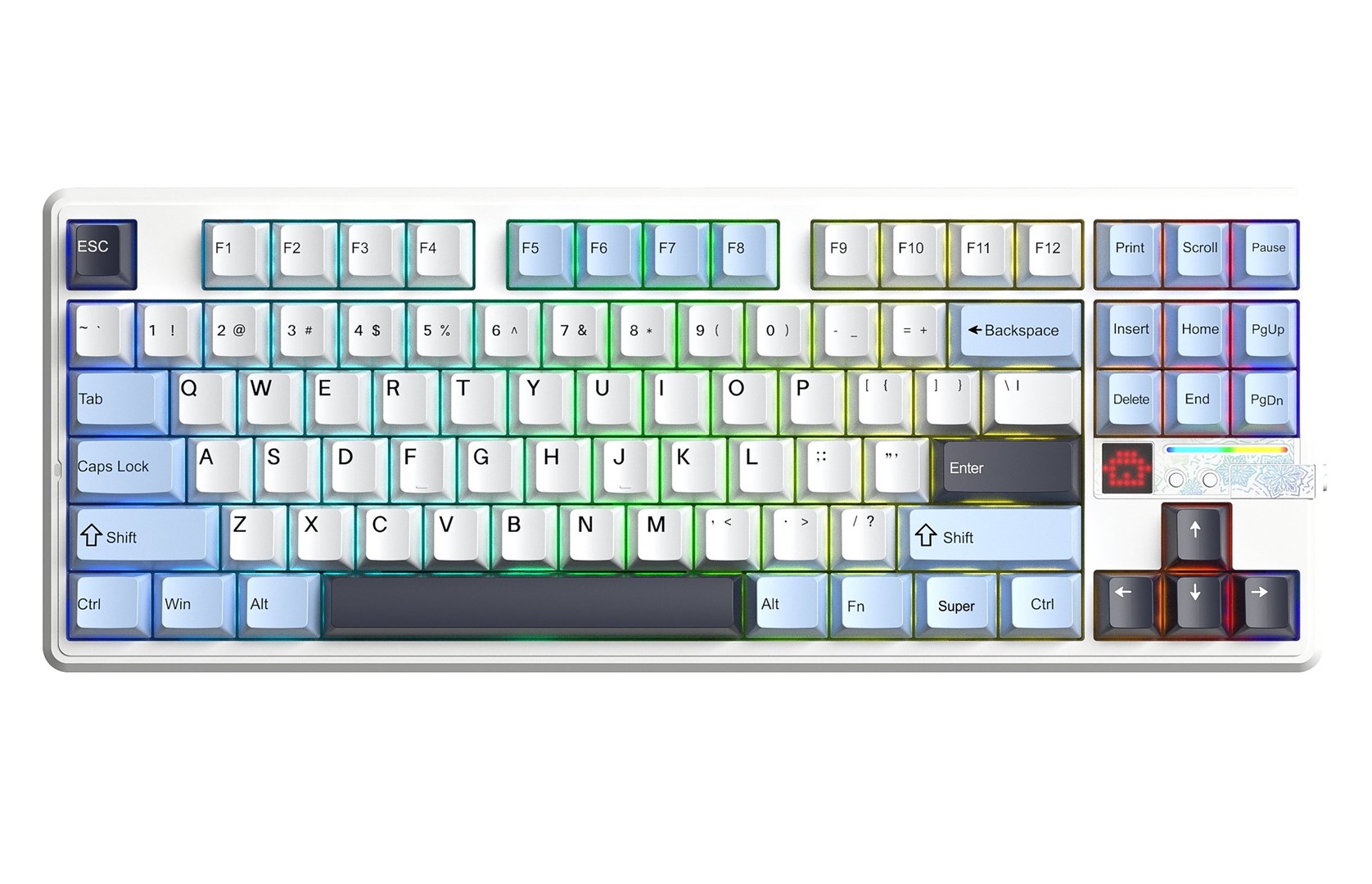 aula gasket f87 pro v2 glacier blue star vector rgb keyboard