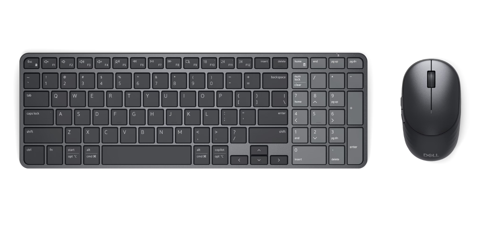 dell pro 7 rechargeable compact keyboard and mouse km746 1