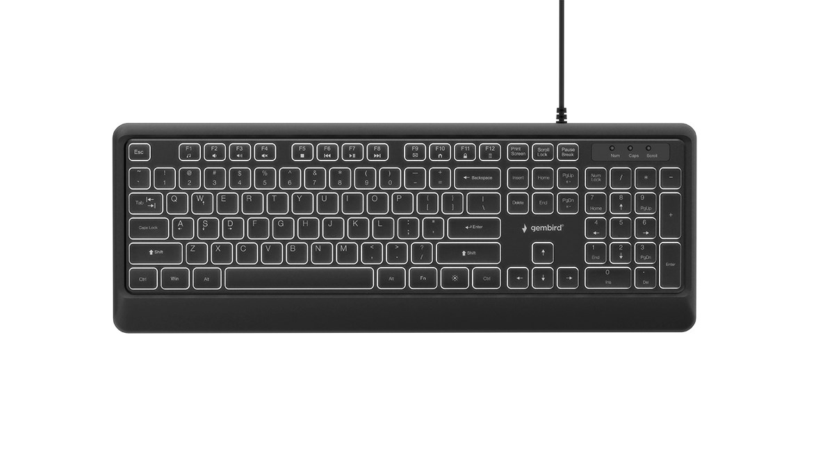 gembird kb uml 04 slim wired backlight keyboard black us layout