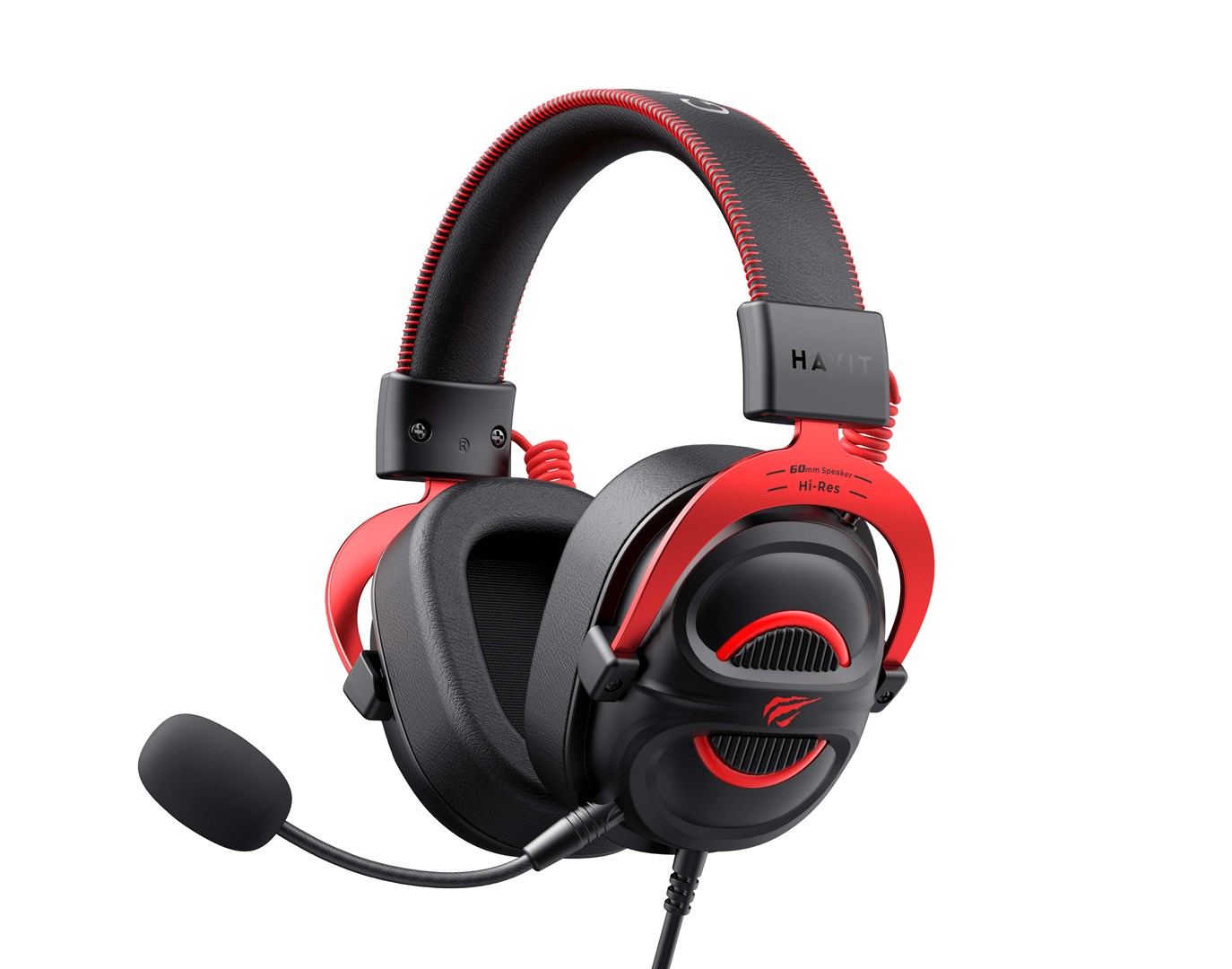 havit h2002e pro headset wired head band gaming black red 3