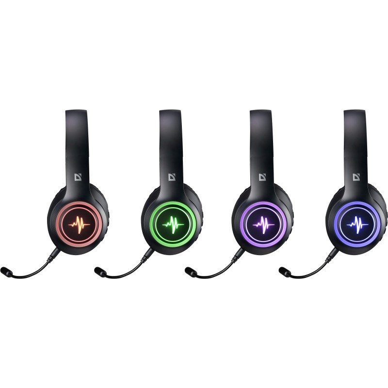 headphones defender bluetooth freemotion b571 black led 3