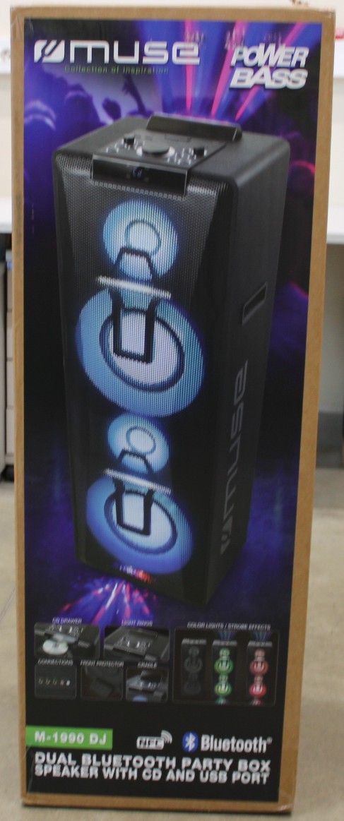 muse party box double bluetooth cd speaker m 1990 dj