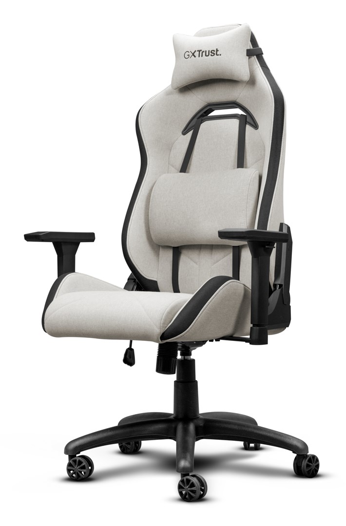 trust 25532 video game chair pc gaming chair padded seat beige 2