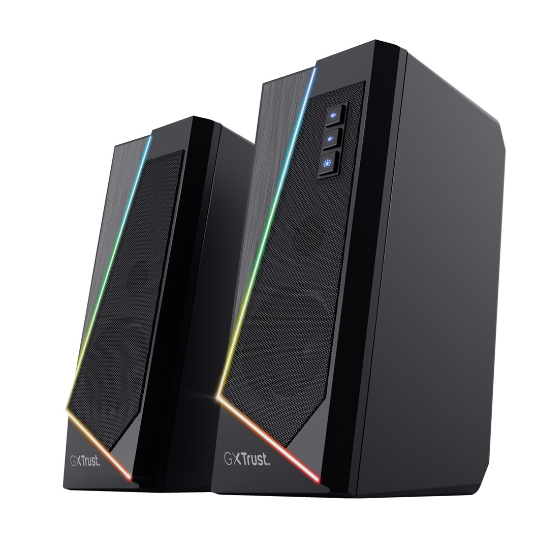 trust gxt 609 zoxa rgb illuminated speaker set