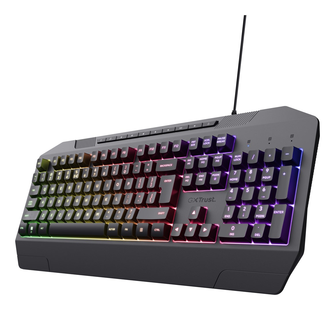 trust gxt 836 evocx keyboard gaming usb qwerty us english black