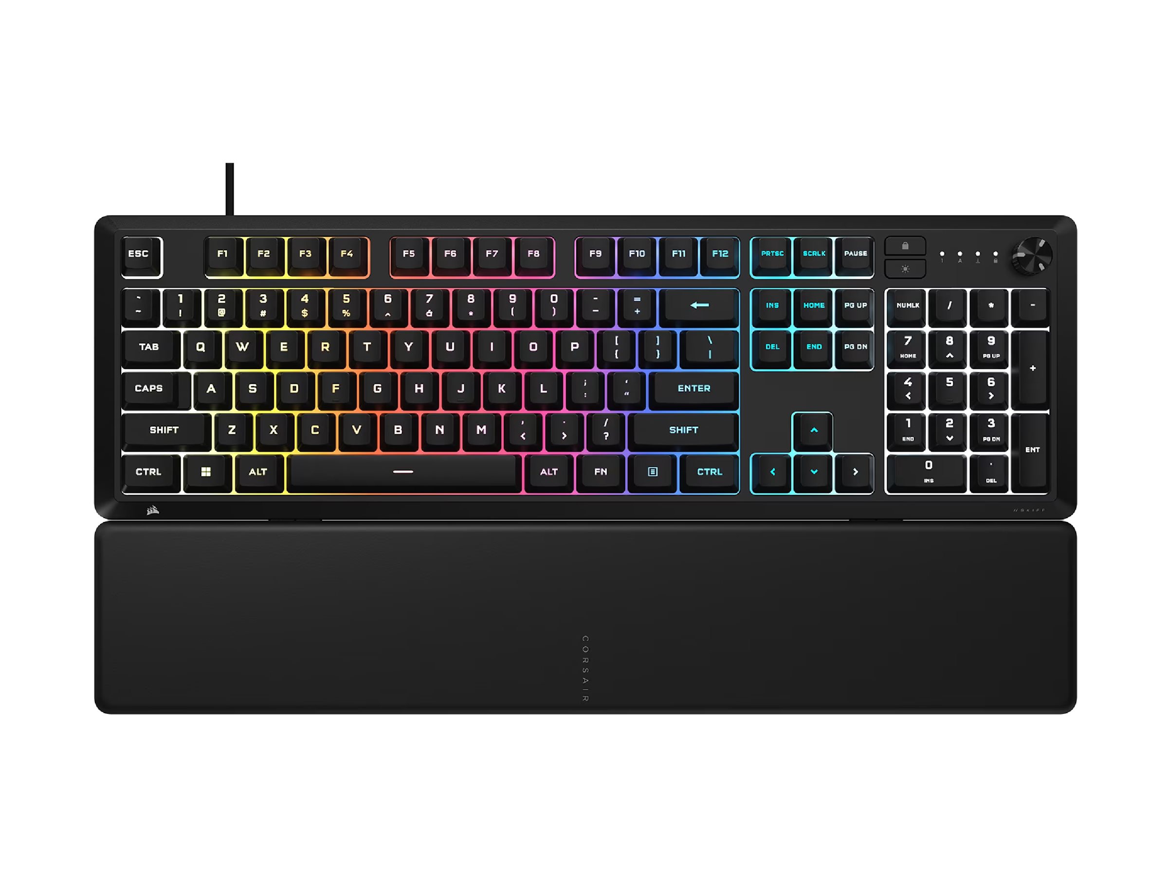 corsair skiff 100 wired rgb membrane gaming keyboard 10 zoned rgb led