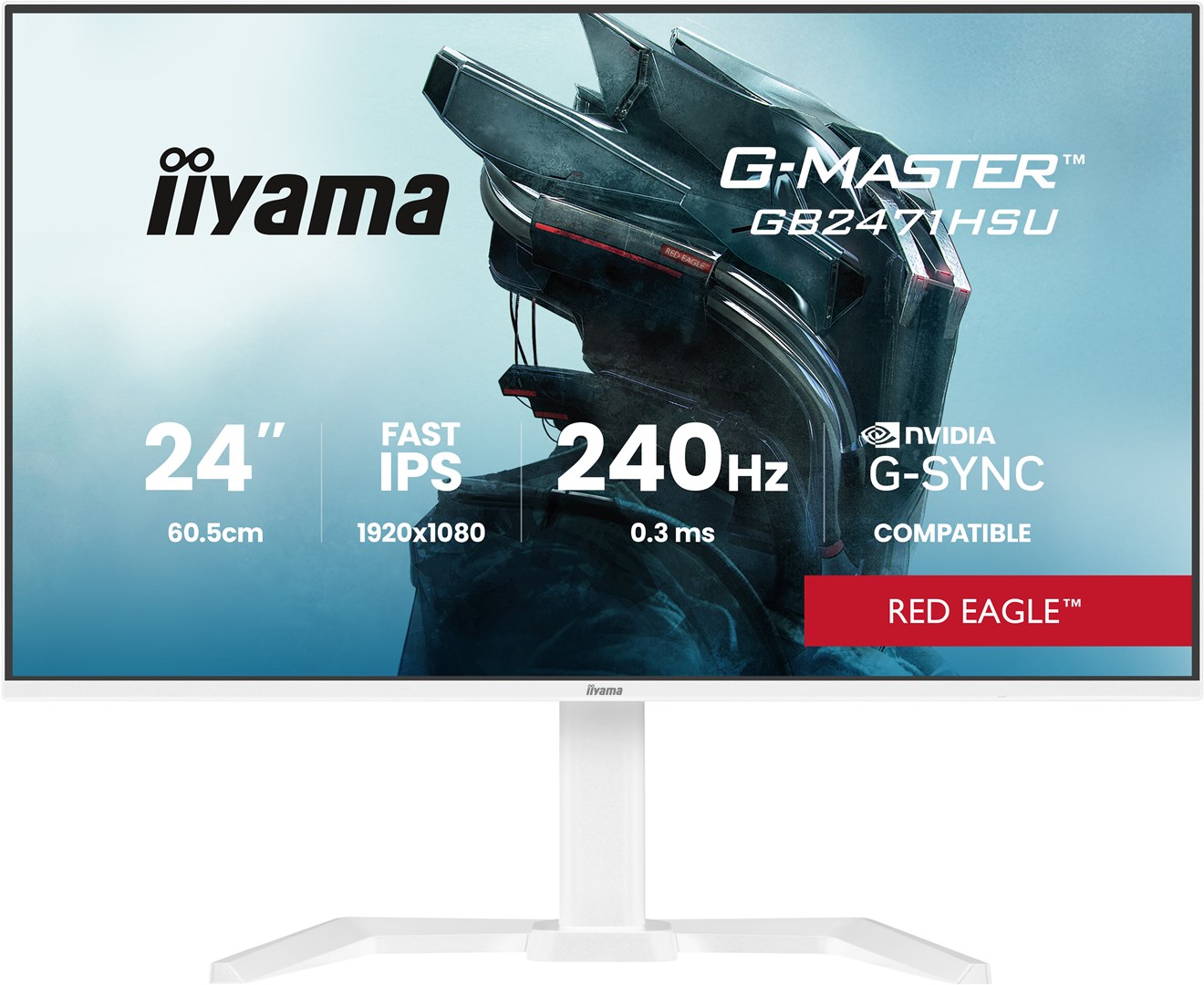 iiyama g master gb2471hsu w1 computer monitor 60 5 cm 23 8 1920 x 1080 pixels full hd led white 2