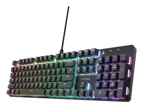 trust gxt 871 zora qwerty us english usb gaming keyboard black