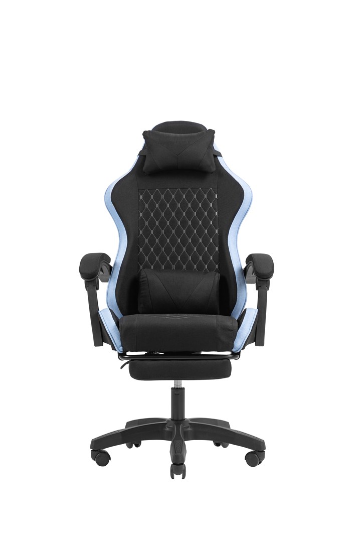 mars gaming mgc x fabric pc gaming chair padded seat black blue