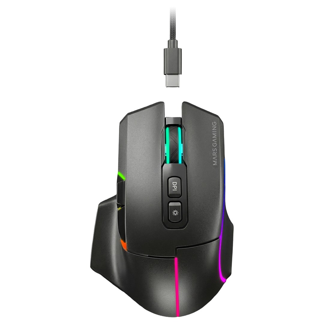 mars gaming mmwvector mouse right hand rf wireless bluetooth usb type a optical 12000 dpi