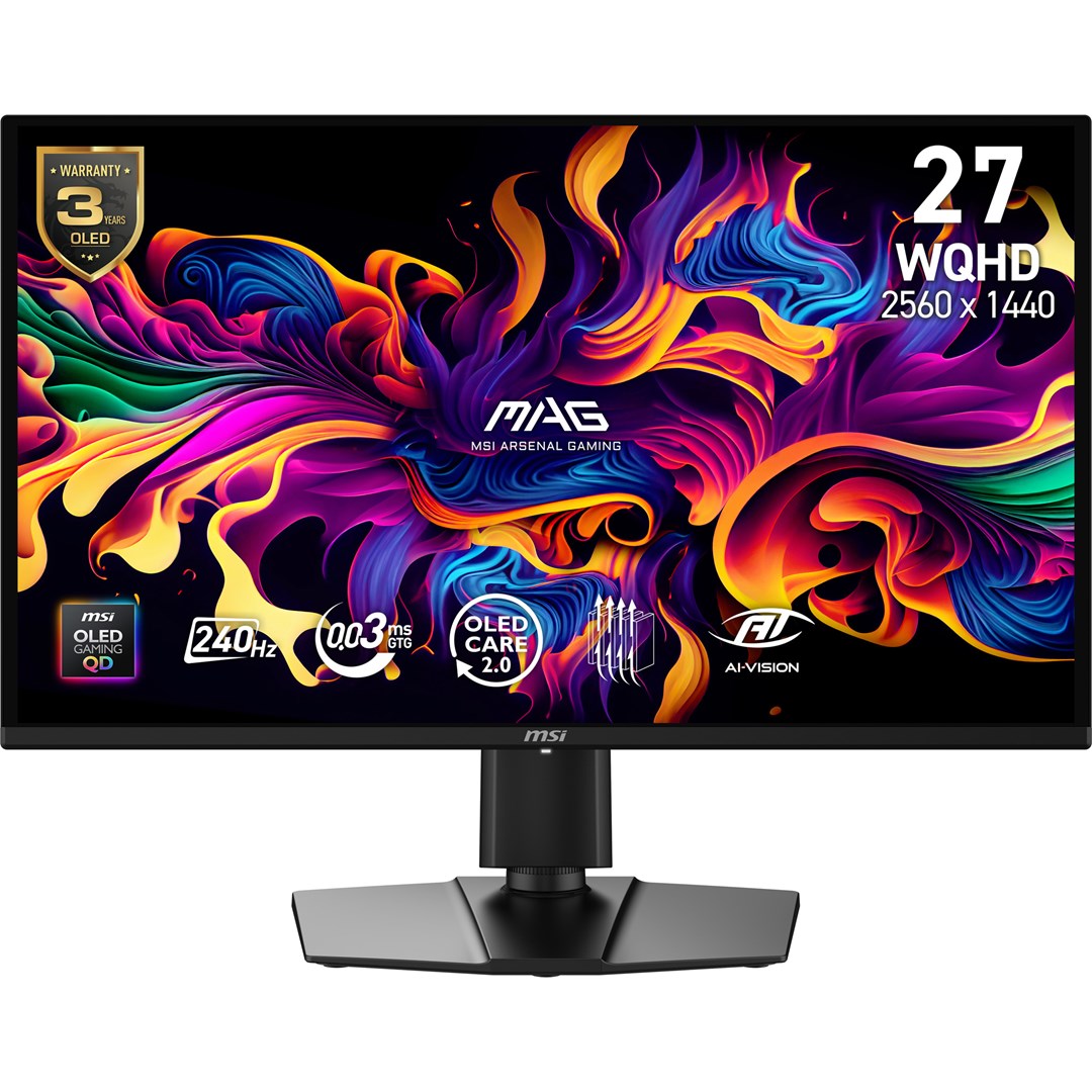 msi mag 274qp qd oled x24 computer monitor 67 3 cm 26 5 2560 x 1440 pixels wide quad hd black