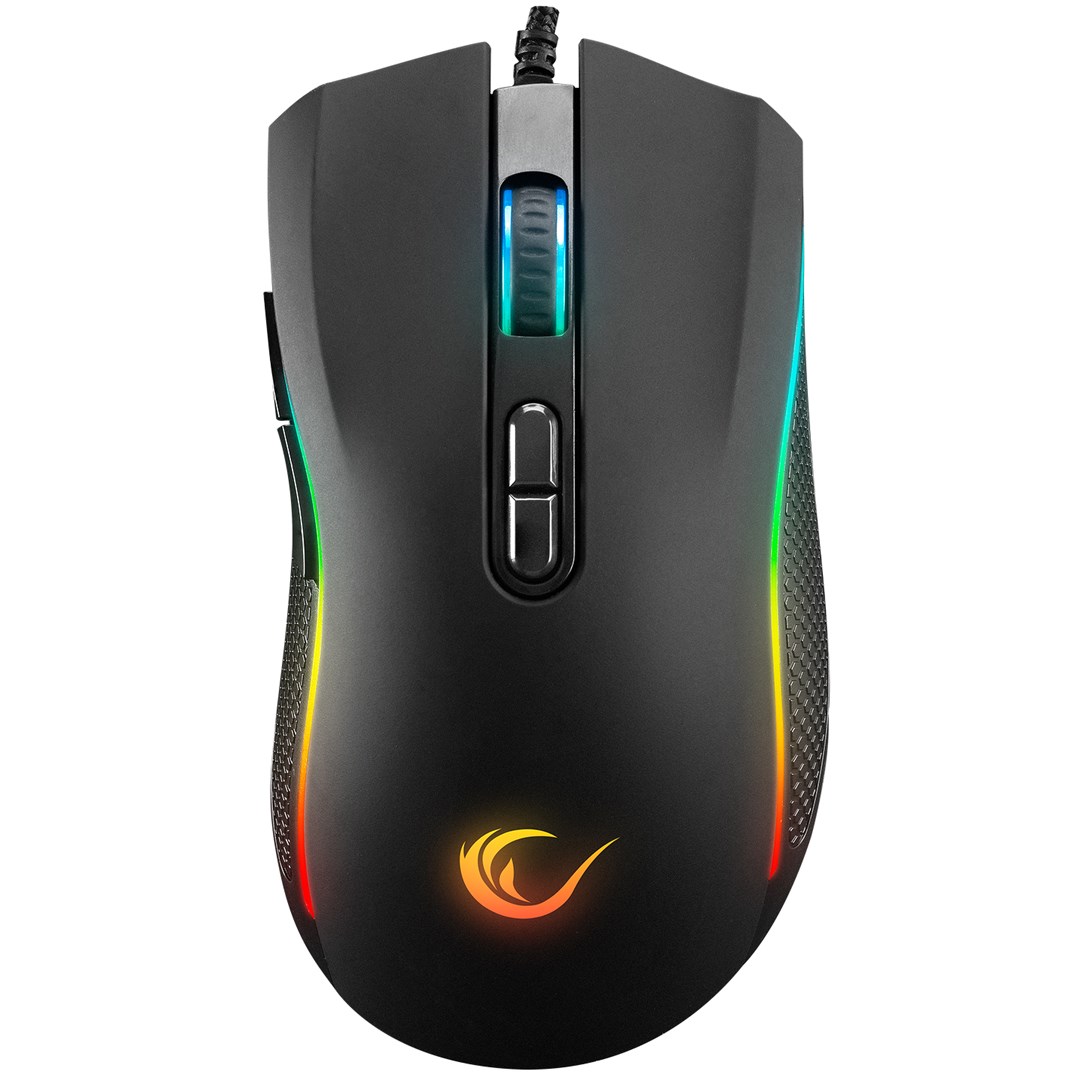 rampage smx r44 v2 macro black mouse 12800 dpi rgb led