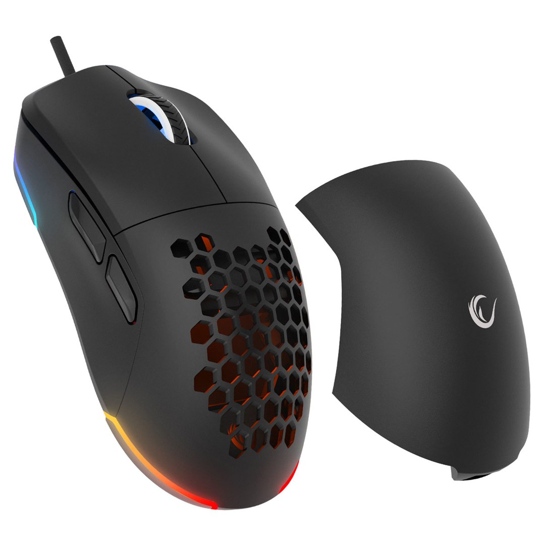 rampage wired gaming mouse 12800dpi blink black
